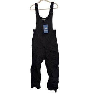 White Sierra Toboggan Insulated Bib Mens Small Black Nylon Adjustable Waterproof